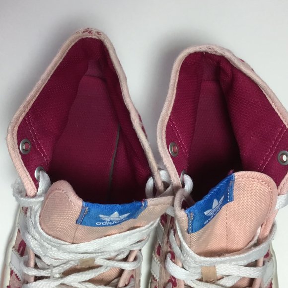Adidas Girl's High Top Sneakers Pink Cheetah Pattern Size 5 GUC - Picture 6 of 9